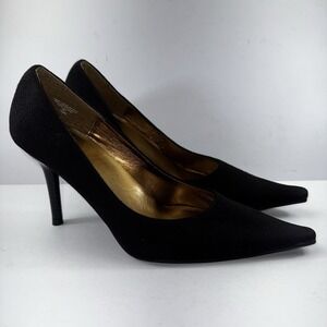 Diba East Classic Black Suede High Heels Shoes Pumps Pointed Toe Sz US 7.5 M
